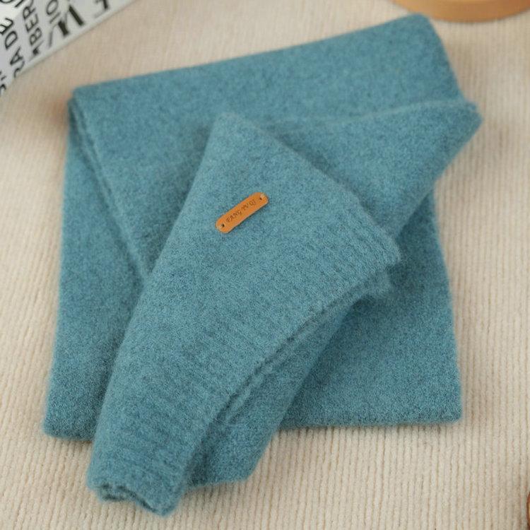New children's scarves men's and women's hoarding neck protection knitted scarves autumn and winter solid color scarves large