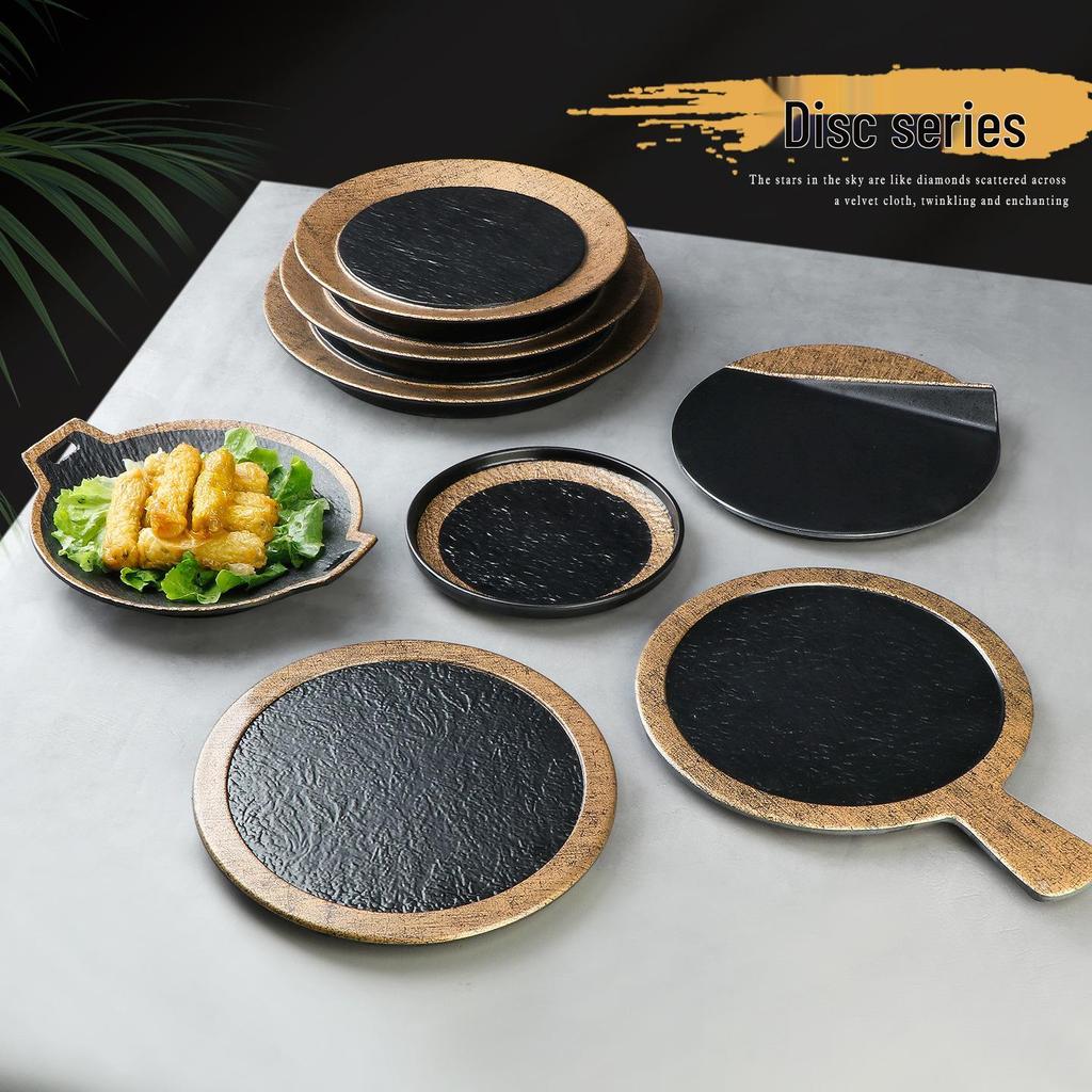 Melamine Imitation Porcelain Hot Pot & BBQ Plate with Handle