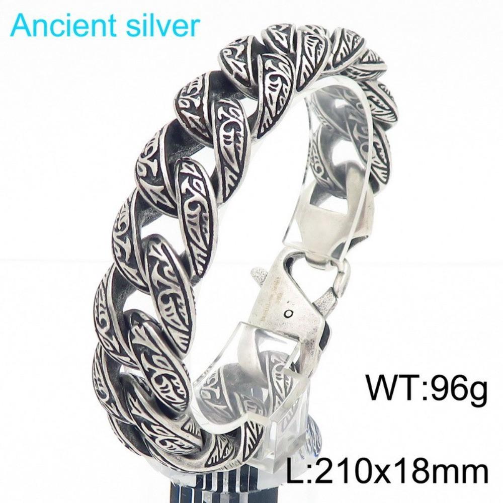 European and American Personalized Men's Jewelry, Titanium Steel Multi-ring Interlocking Pattern Bracelet, Men's Stainless Steel Bracelet