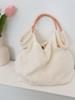 Stylish Summer Thin Embroidered Floral Tote Bag For Commuting Soft Canvas Handbag