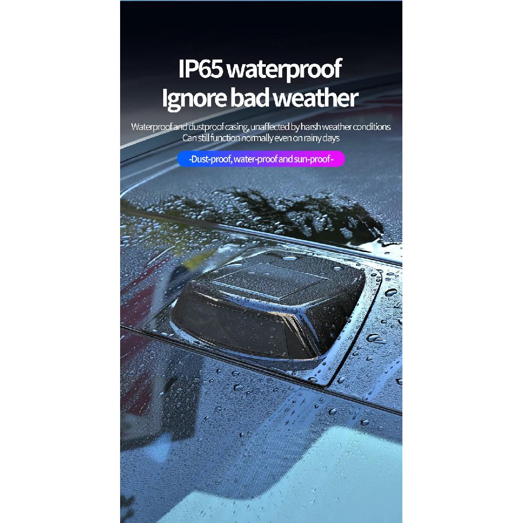 Solar Powered LED Car Roof LiDAR Decorative Cover Light Anti Rear End Collision Warning Flashing Navigation Light