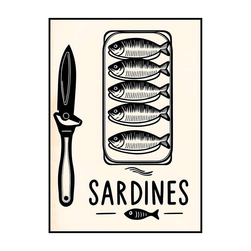 Sardinenbüchse Poster Modern Klassisch Druck Ausstellung Surrealismus Leinwandbild Wandkunst Bild für Zimmer Zuhause Küche Dekorat