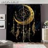 2Pcs Boho Moon Curtain Celestial Star Galaxy Starry Sky Tarot Dreamcatcher Curtains Suitable For Bedroom Living Room Dining Room