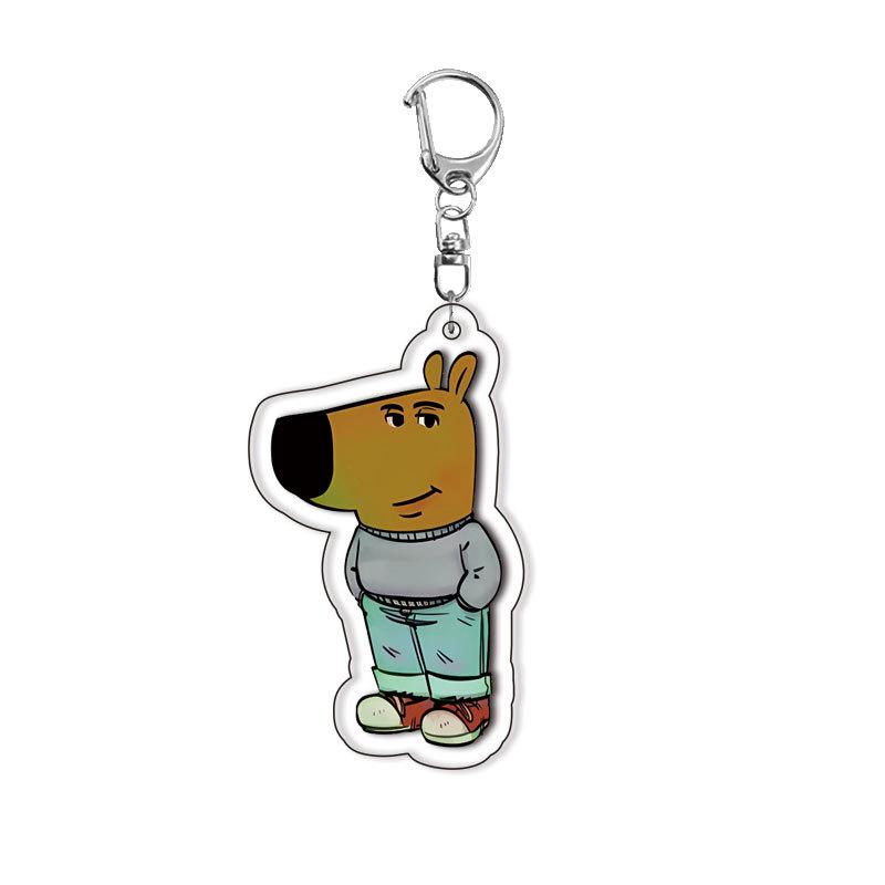 Christmas Cartoon Dog Pattern Acrylic Keychain Fashion Cute Girls Boys Funny Charming Bag Charm Ring Ornament Couples Gifts Toys