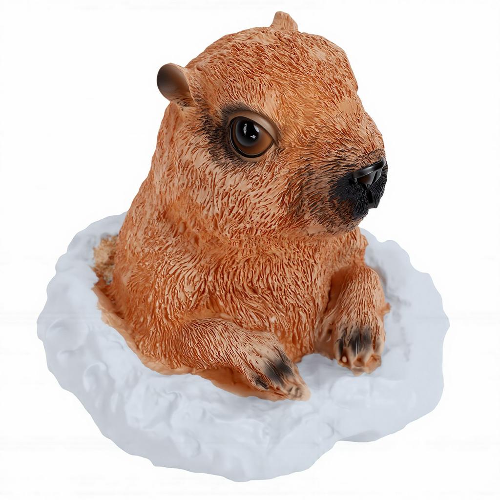 Groundhog Statue Adorable Fade Proof Resin Groundhog Sculpture for Outdoor Garden Lawn Ornament