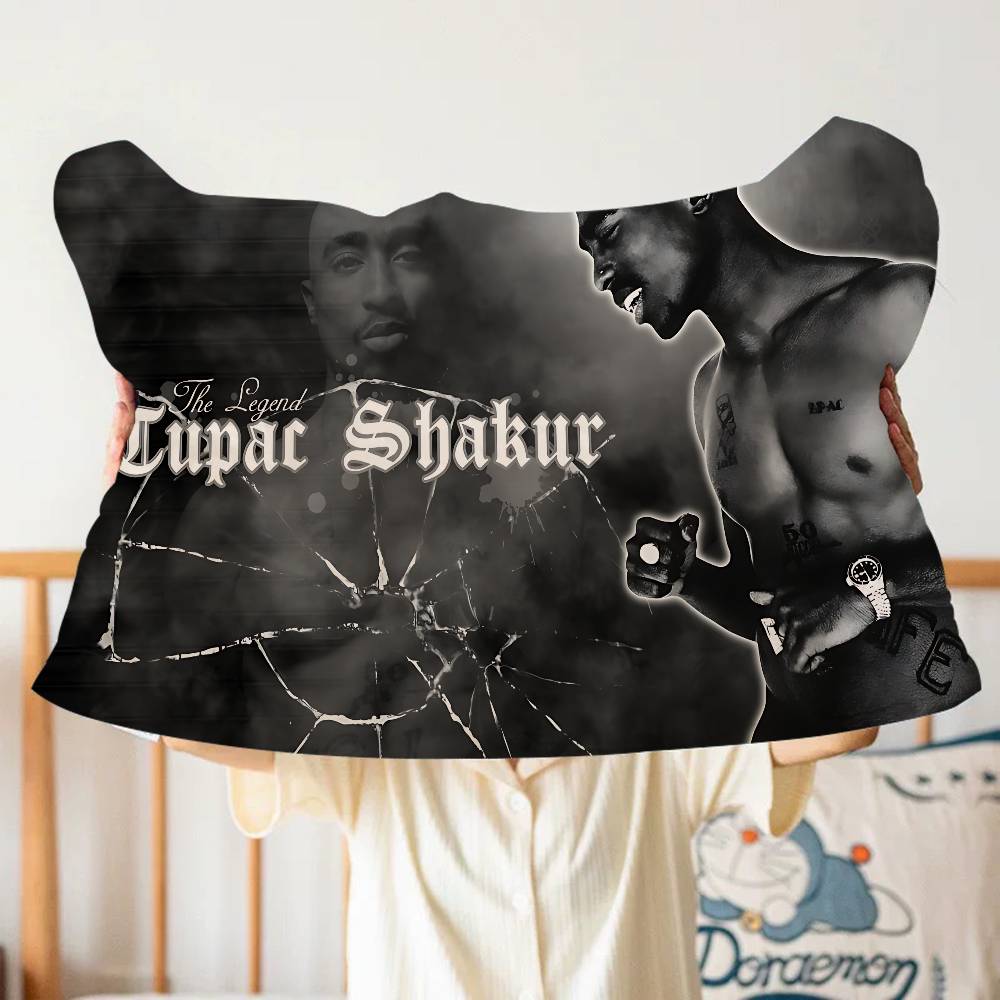 Rapper 2Pac Singer Tupac Quick-Dry Polyester Pillow Towel - Anti-Head Oil & Odor-Resistant for Adult Daily Use