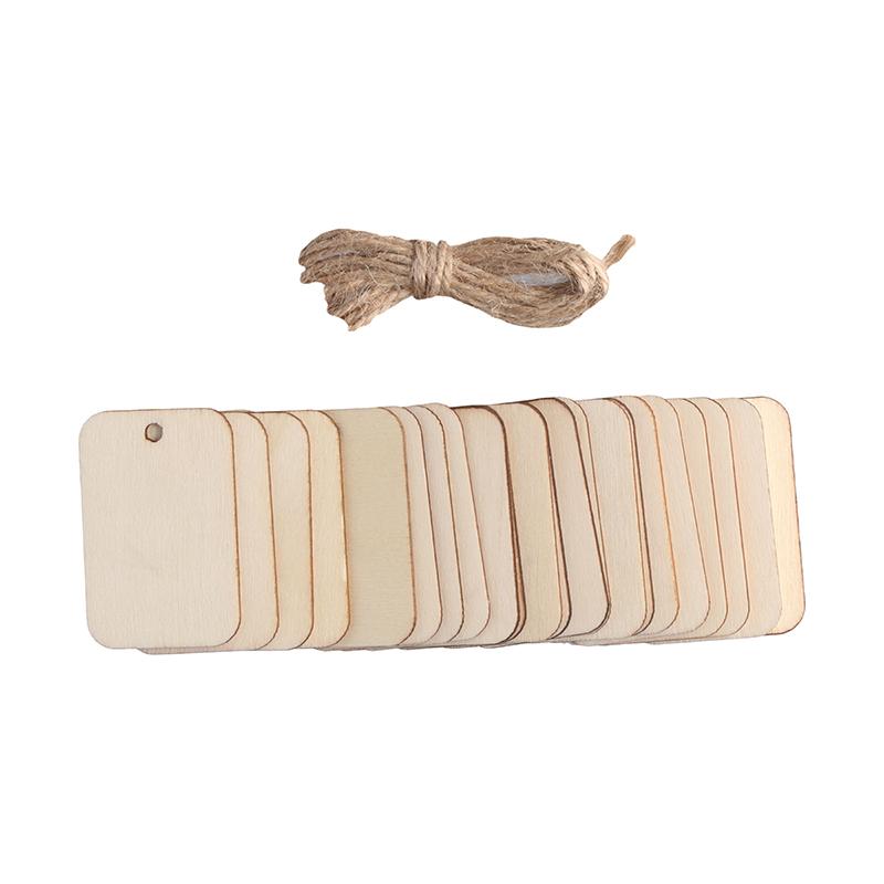 50Pcs Ornament Wood Planks Tags Wooden Hanging Labels Sheet Diy Engraving Crafts