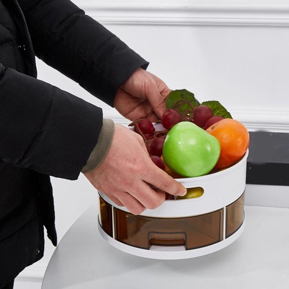 Non-Slip Double Spice Tray Round Rotatable Seasoning Holder 360° Rotating Storage Tray  for Home