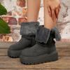 Thick-soled foldable snow boots 2025 new autumn and winter piled thick-soled warm short women's boots Northeast cotton boots