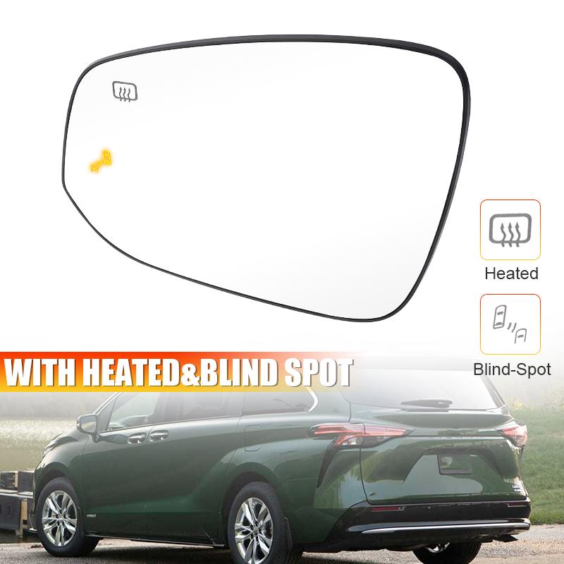 Car Rearview Mirror Glass Lens With Heated Blind Spot For Toyota Sienna - Rearview Mirror Glass 8790708020 TO1324189 1pc Left
