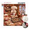 DIY Framed Pearl Painting Kit with Nutcracker Chef Baking Christmas Gingerbread 5D Sparkling Bead Art Canvas Ready To Display Home Decor Gift Idea