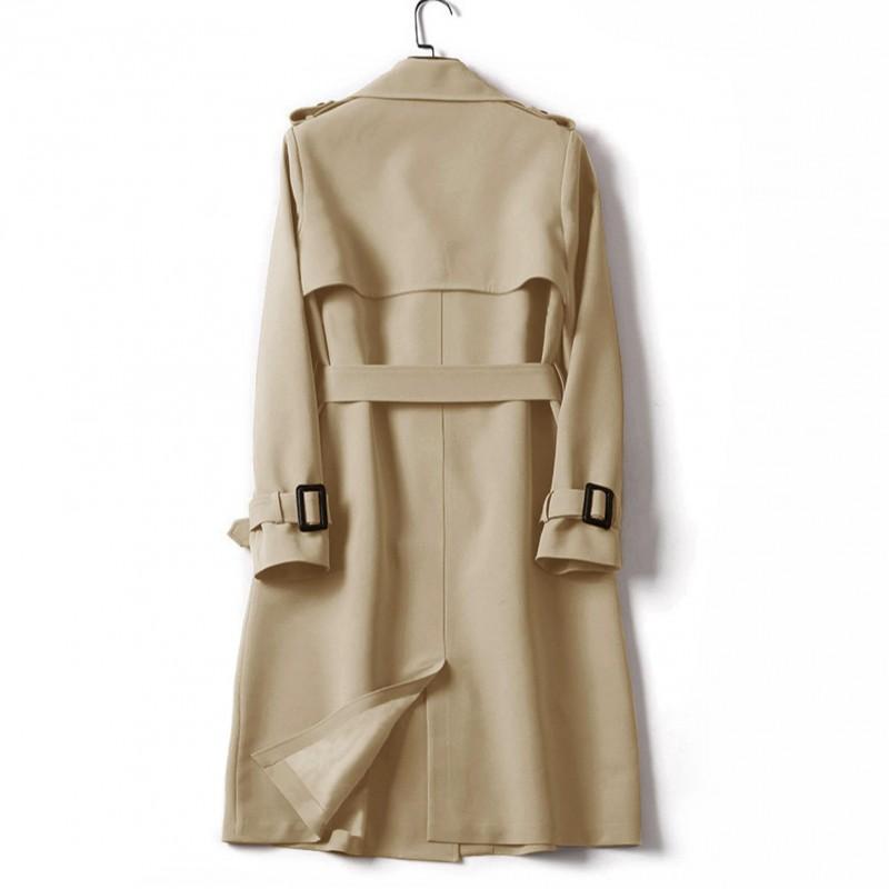 Womens Long Trench Coat 2026 A-Line Double-Breasted Belted Outerwear Casual Comfortable