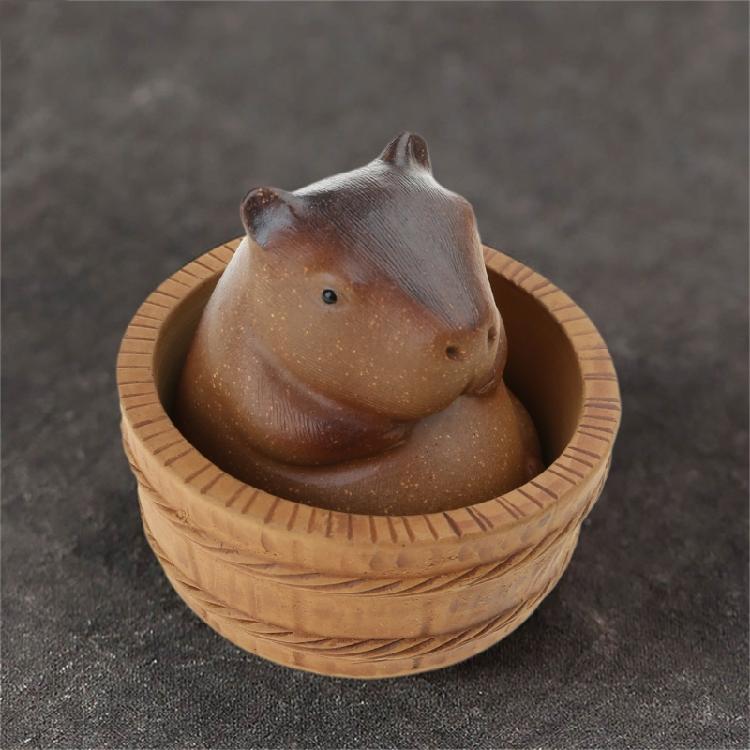 Cute Capybara Ornament Table Figure Distinctive Clay Capybara for Collector