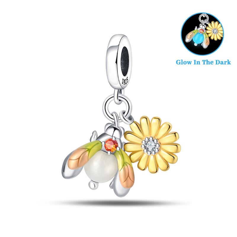 Copper Color Sparkly Planet Crown Crystal Ball Luminous Charm Bead Charms Bead Charms Compatible With 3mm Authentic Bracelets Do It Yourself Jewellery