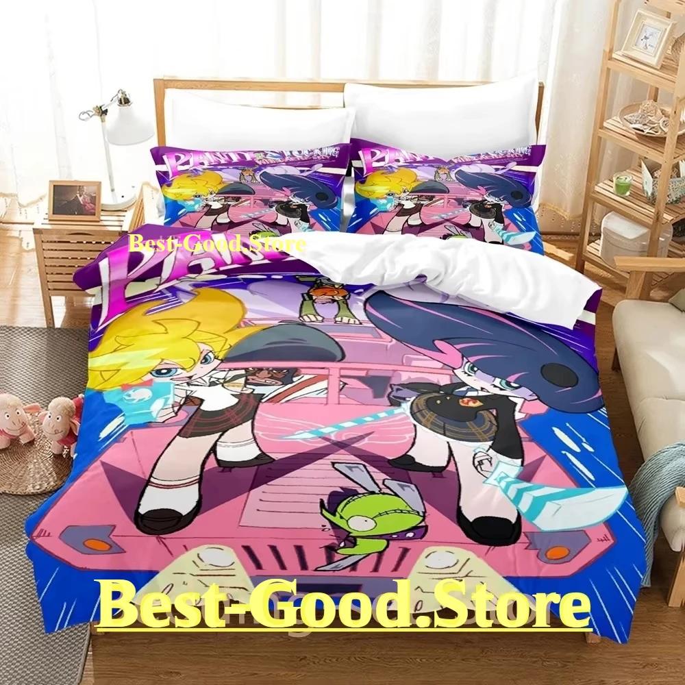 Panty and Stocking Bedding Set Single Twin Full Queen King Size Bed Set Adult Kid Bedroom Duvetcover Sets 3D Anime Bed Sheet Set