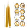 Natural Beeswax Taper Candles, DEYBBY Smokeless and Dripless Beeswax Candles, Long Lasting Burning, Nontoxic, 8 Inch, 6 Pack