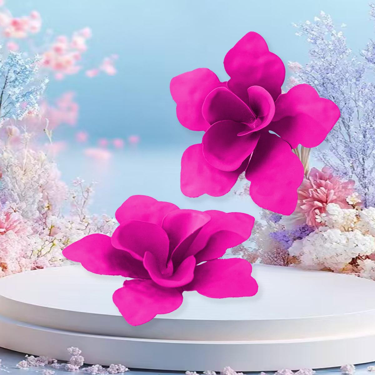 

Trend flower stud earrings niche design sense retro elegance fashion temperament earrings street shot ears рожевий червоний колір