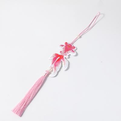 Ancient Style Chinese New Year Decoration Traditional Hand Woven Hanging Koi Fish Pendant with Tassel Lucky Symbol
