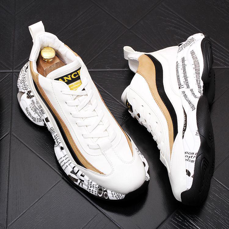 Korean Style Men s Casual High-Top Sneakers - Trendy Height-Increasing Autumn Mid-Top Shoes 44