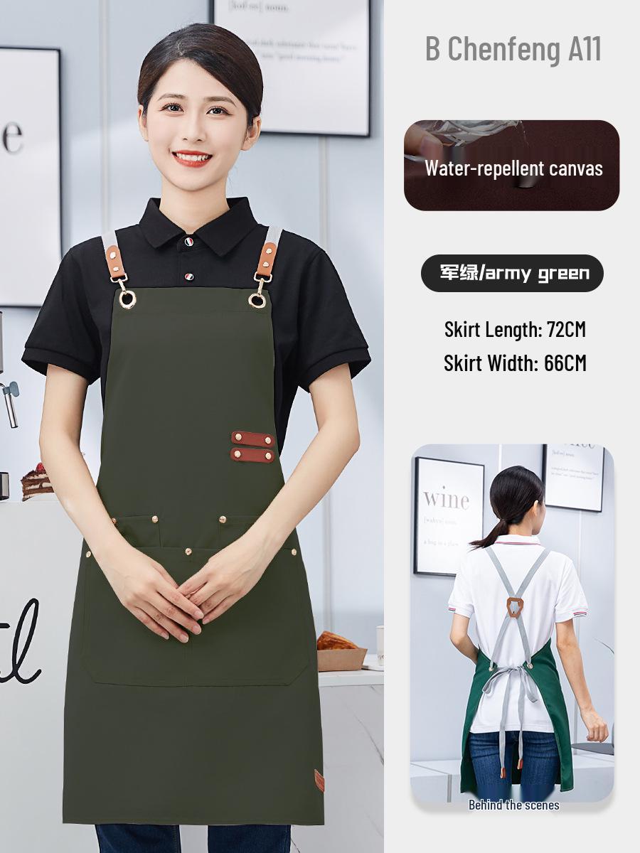 

Waterproof Canvas Apron with Custom Logo Printing for Catering and Supermarket Use