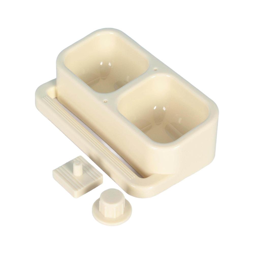 Splash Proof Hanging Bird Food Bowl Double Bowl Bird Feeding Water Box Bird Feeding бежевый