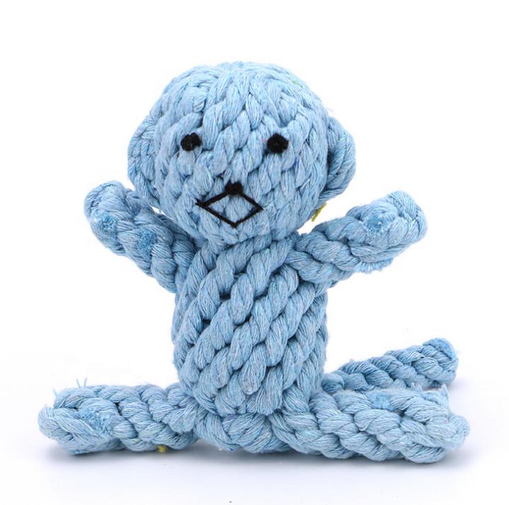 High Quality Durable Small Animals Design Recycled Cotton Braided Rope Chew Pet Tough Squeaky Dog Chew Toys