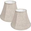Double Brown Lamp Shade Set of 2, TOOTOO STAR Large Barrel Lampshade for Floor Light and Table Lamp 6x12x8.5 inch, DIY Fabric Natural Linen Hand
