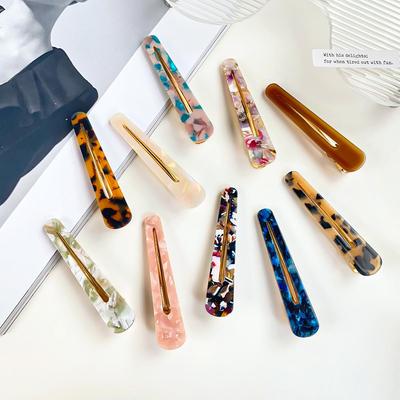 Korean Acetate Water Drop Hairpin - Versatile Duckbill & Bangs Clip