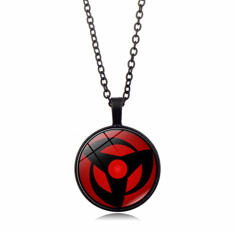 anime merchandise Naruto Sharingan Pendant Necklace Men Women Versatile Circular accessories Sweater Chain toys gifts for kids