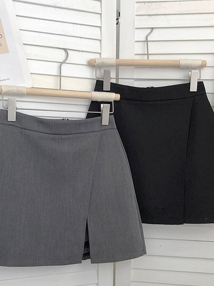 Dámská sukně áčkového střihu s vysokým pasem a rozparkem - Letní móda 2024