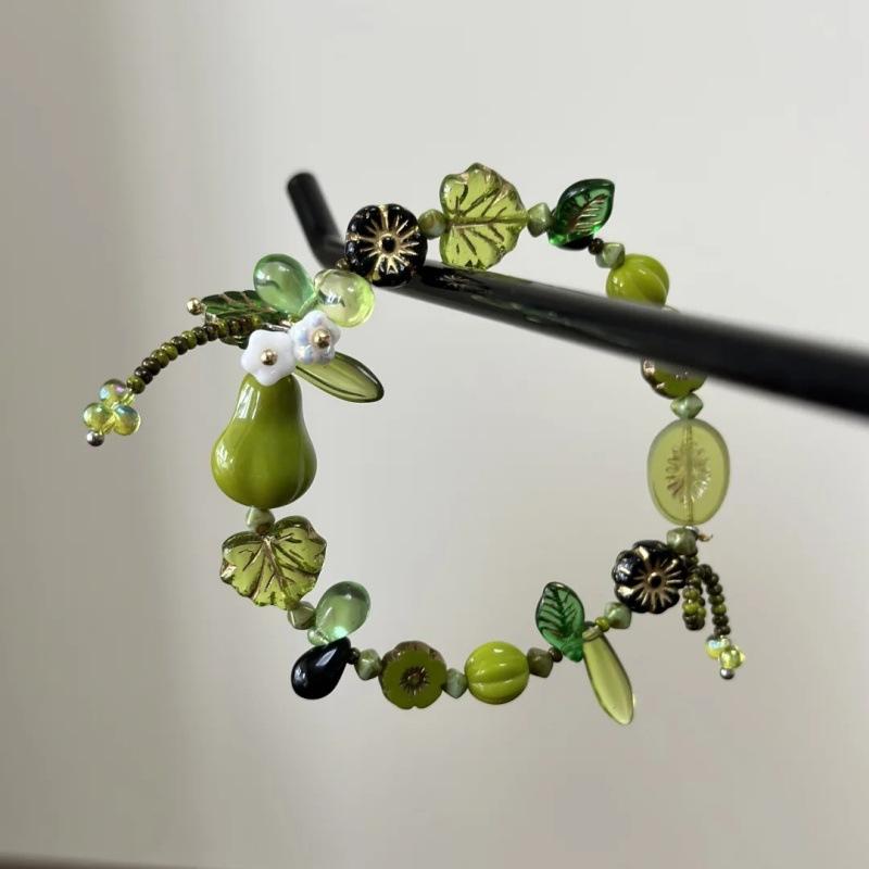 Hawaiian Style Colorful Plant Flower Czech Bead Pendant Acrylic Summer Collarbone Chain Women's Party Gift