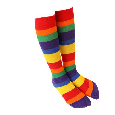 Rainbow Color Stripe Kids Girl Boy Elastic Knee High Socks Stockings