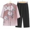 Summer Style Chiffon Cardigan for Elderly Mothers - Mid-Sleeve Chinese Design