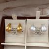 Simple Metal Matte Brushed Earrings Women'S High-End Stud Earrings 20 New Gold Premium Light Luxury