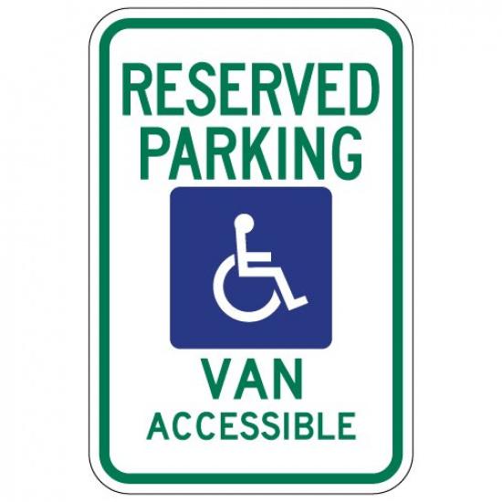 R7-8-MOD Federal Handicap Parking and Van Accessible Combo Sign - 12x18 - Reflective | Rust Free Aluminum