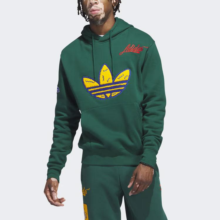 Adidas Kolejní mikina s kapucí Kolejní zelená Pánská Streetwear IL2354