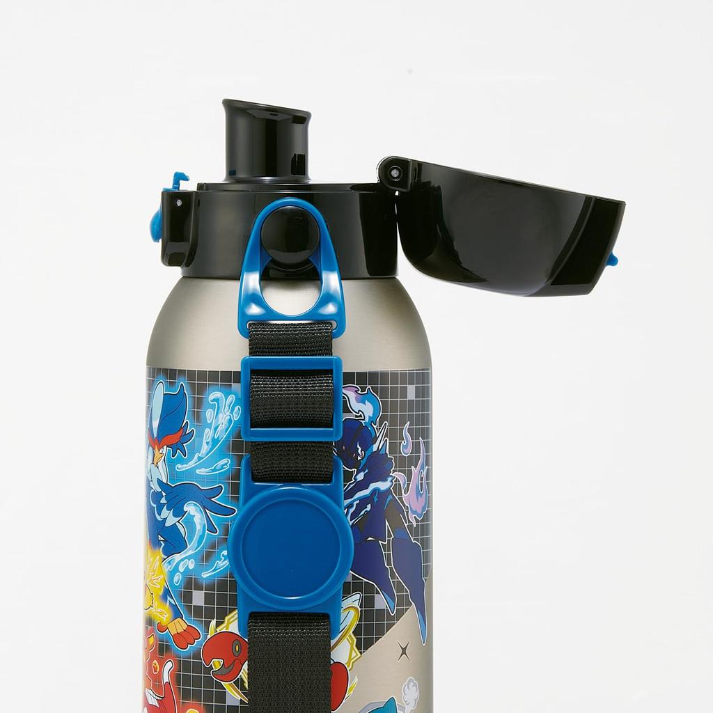 Skater Stainless Steel Water Bottle for Direct Lightweight and Cooling Water Sports Water Kids, Drinking, 600ml, Child-Friendly, Pokemon, 25, Boys,
