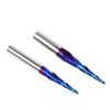 1/4"Shank 8mm Shank  Taper 1PC Tungsten Steel Drill Bit Nano Blue Coated Cutter Carbide Router Bit CNC End Milling Bit
