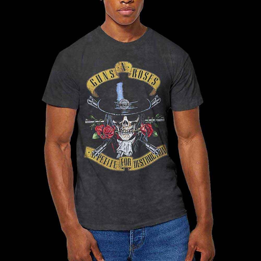 Guns N Roses  Appetite For Destruction  Black Dye Wash T shirt - NEW Unisex T-Shirt XXXL