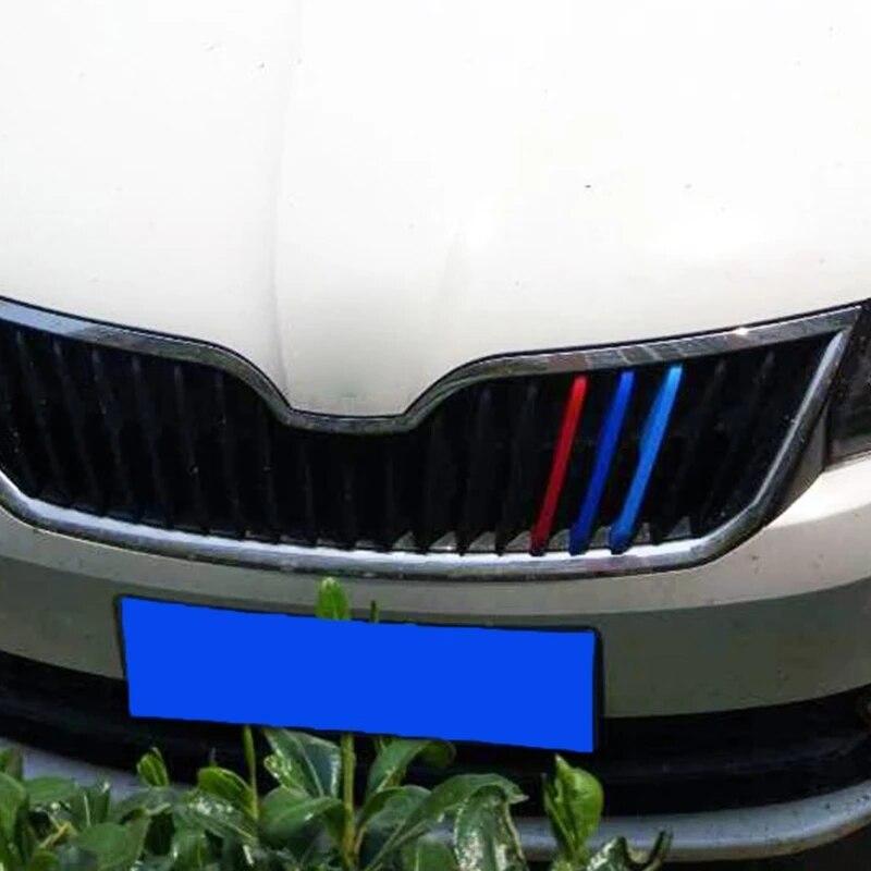 3D Car Front Grilles Trim Sport Strips Cover for Skoda Rapid Spaceback / Rapid Q9QD