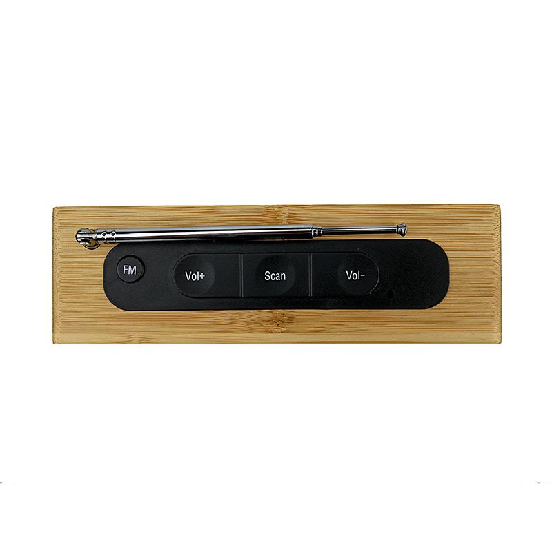 New bamboo LED clock FM radio electronic alarm clock temperature display 2602