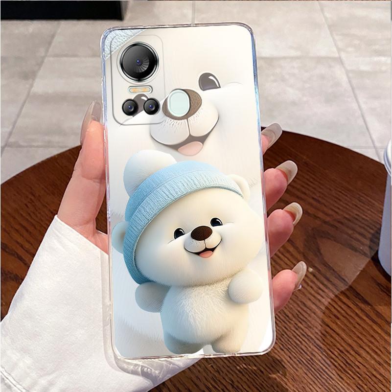 For ITEL S18 S663L Case ITEL Vision 5 S663LC Cover Clear Luxury Funny Cute Love Rabbit Cat Cartoon Painted Silicone Phone Case