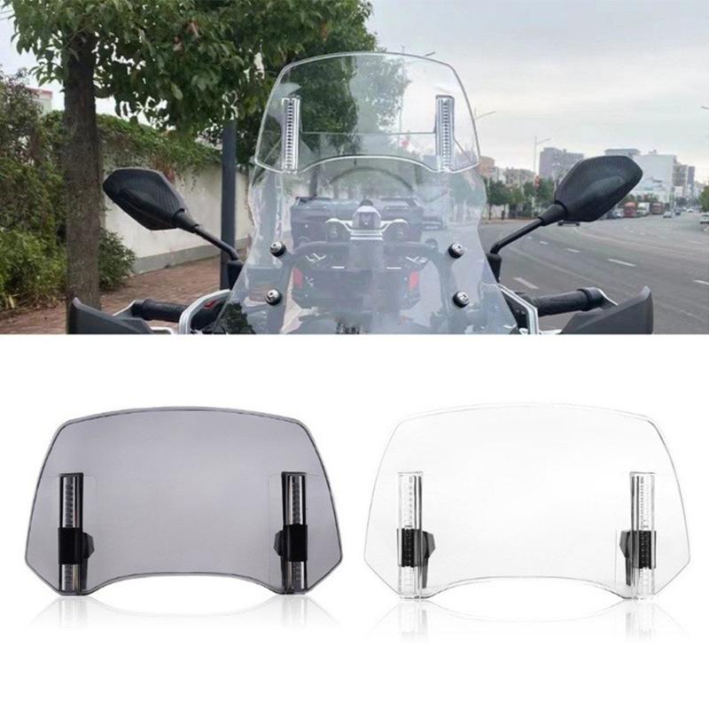 1Pc Motorcycle Windshield,White Folding Large Windshield,For Kawasaki Honda BMW Yamaha Raised Windshield,Motorcycle Accessories