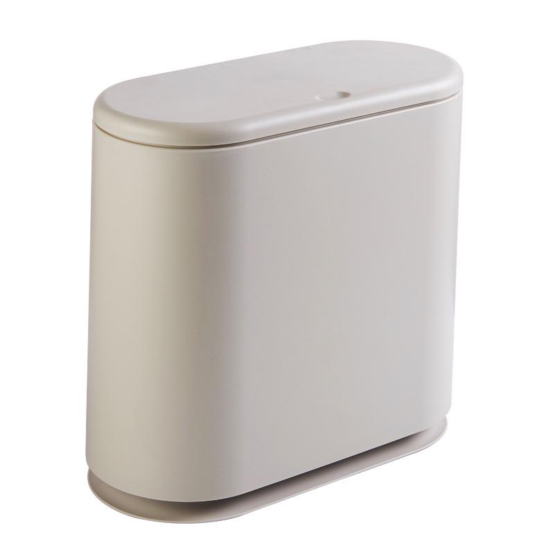 

Creative Plastic Wet-Dry Separation Trash Can with Lid and Press-Type Garbage Bag Support. 32.5 x 15 x 30 cm хаки