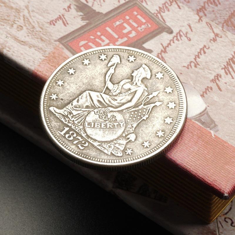 

Antique, 1872, Statue of Liberty, copper coins, creative decorations, coins, antiques, ornaments, handicrafts, collectibles