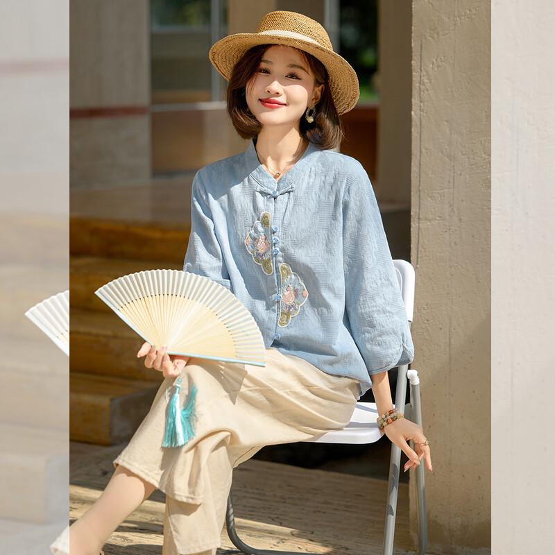 

Women s Ethnic Print Cotton 3/4 Sleeve Top & Capri Set XL