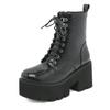 Fashion Women Shoes Boots Black Dark Cool Thick Bottom Platform Harajuku Shoes With Metal Chain Gothic Punk Girls Shoes Footwear