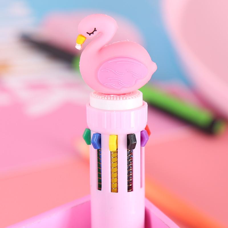 Adorable Multi-Color Korean Dinosaur Ballpoint Pen, 0.5mm Black Ink