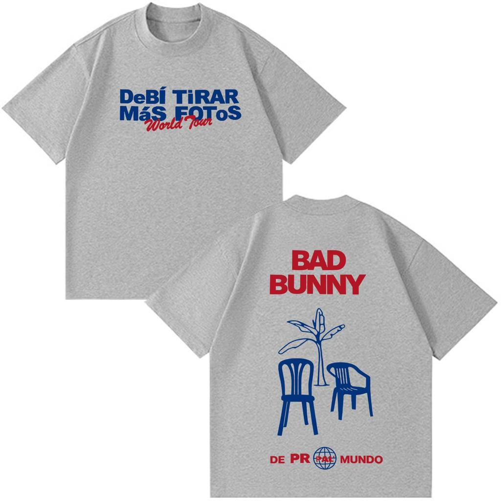 Rapper Bad Bunny 2026 Tour Concert Print T Shirts Fashion Vintage Cotton Short Sleeve Hip Hop Oversized Unisex And Unisex TShirt
