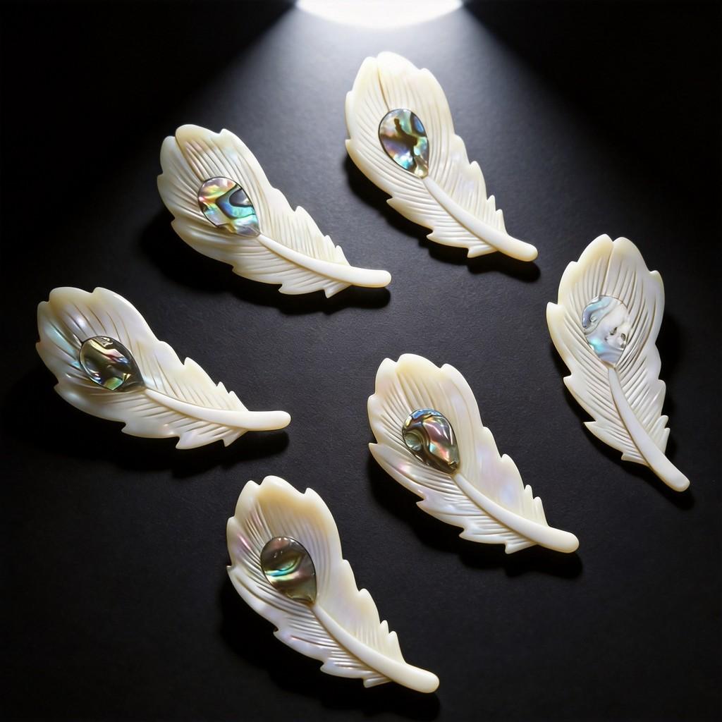Shell Geometric Brooch With Inlay For Fashion Casual And Gift Giving